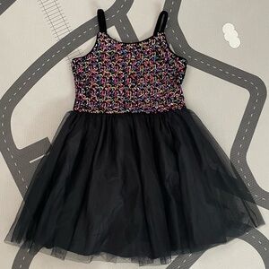Sequin Dress Girls size L (10-12) EUC / Rainbow Sequin Dress Girls / Black Dress